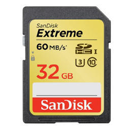 SanDisk SDHC Extreme 32GB 60 MB/s Class 10 UHS-I (U3) (124062)