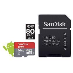SanDisk microSDHC Ultra Android 16GB (139726) 80 MB/s Class10 + Adapter - 1