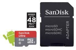 SanDisk microSDHC Ultra Android 8GB (124070) 48 MB/s Class 10 + Adapter - 2