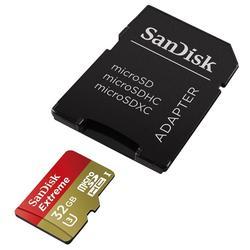 SanDisk microSDHC Extreme 32GB (139753) 90MB/s Class 10 U3 UHS-I, Adapter - 2