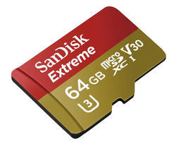 SanDisk microSDXC Extreme 64GB (173361) 90 MB / s Class 10 UHS-I V30, Adapter, pre akčné kamery - 2