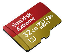 SanDisk microSDHC Extreme 32GB (173362) 90 MB/s Class 10 UHS-I V30, Adapter - 2