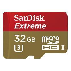 SanDisk microSDHC Extreme 32GB (139753) 90MB/s Class 10 U3 UHS-I, Adapter - 3