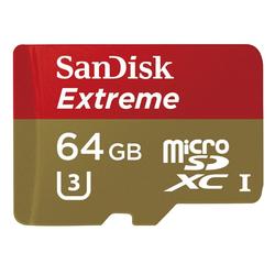 SanDisk microSDXC Extreme 64GB (139754) 90MB/s Class 10 U3 UHS-I, Adapter - 3
