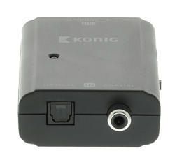 König KNACO2504 prevodník digitálneho audia 1x Toslink zásuvka + 1x SPDIF (RCA) zásuvka - 2x RCA zásuvka - 3
